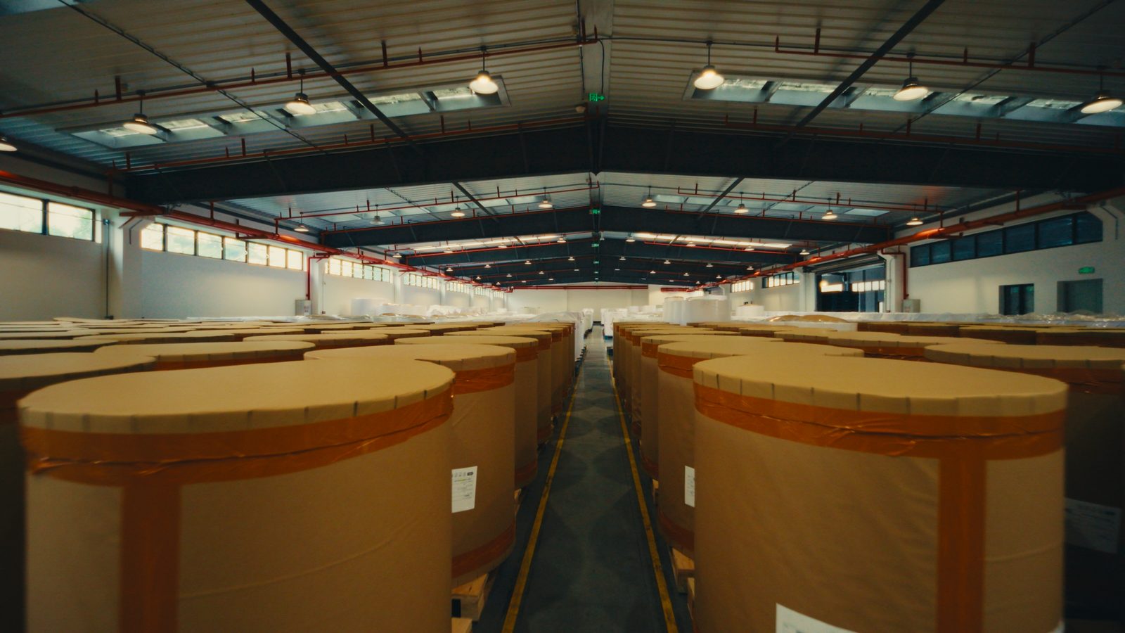 Finished-roll warehouse at the Jiangmen site