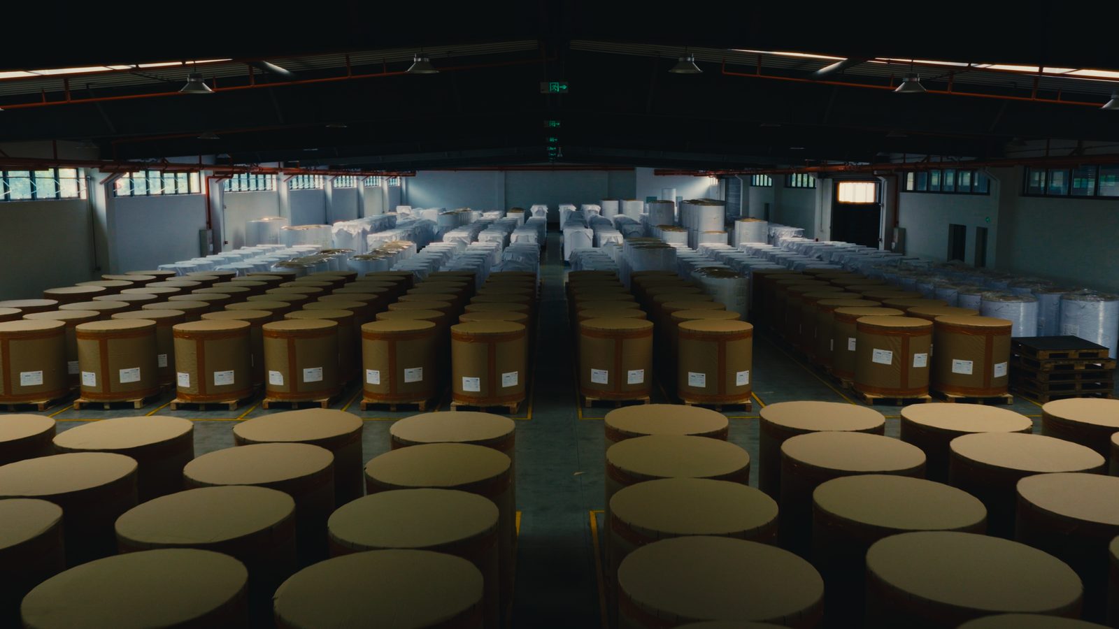 Finished-roll warehouse panorama